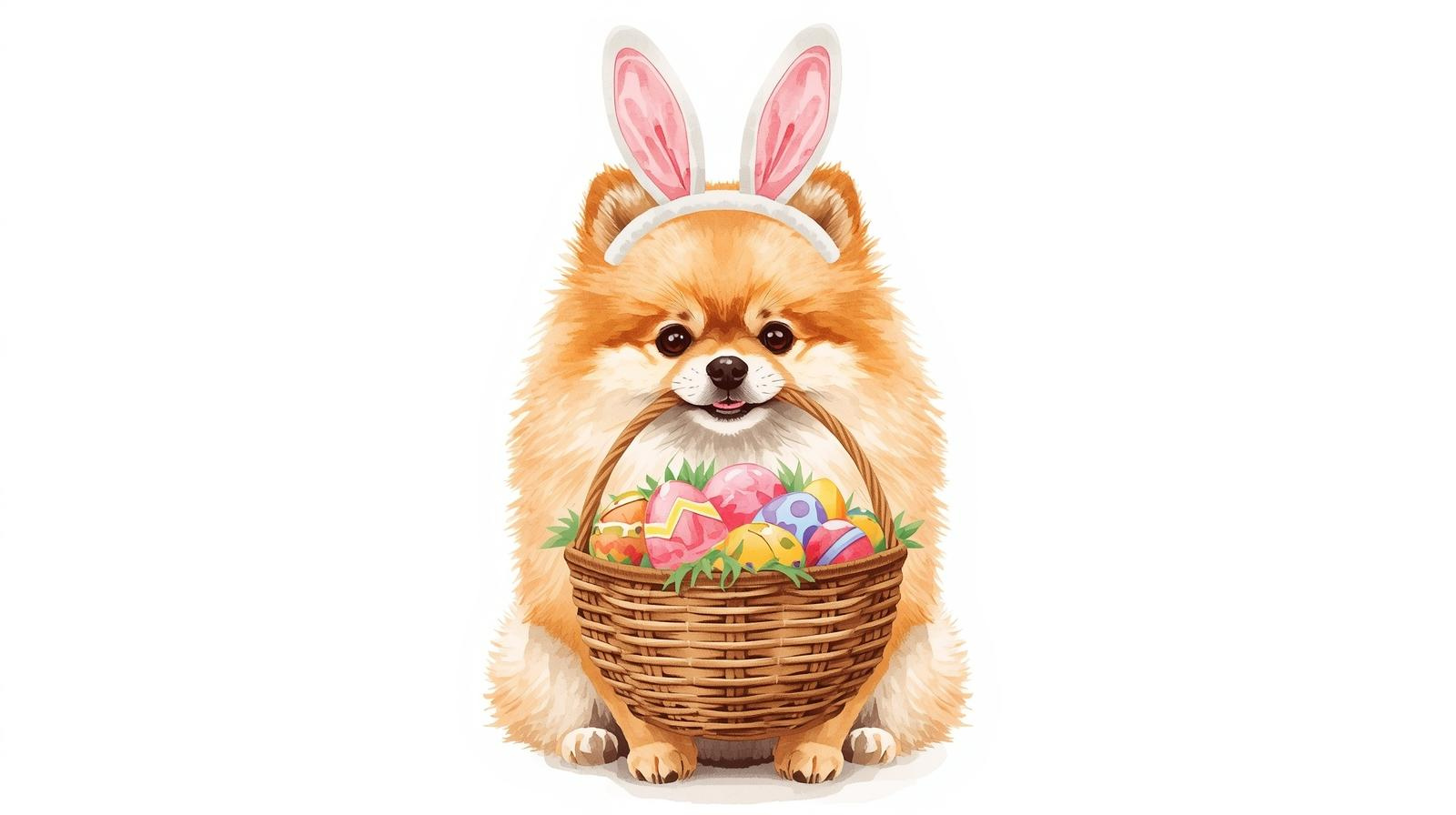 Ostern Grusskarte mit Hunde Motive