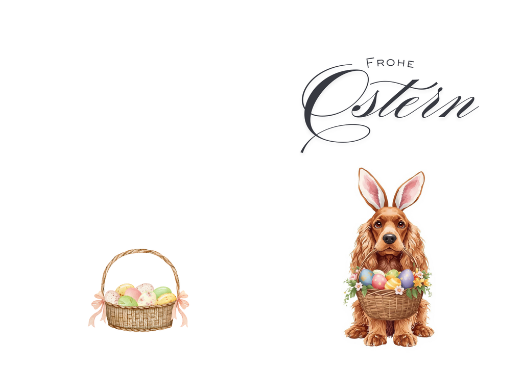 Ostern Grusskarte mit Hunde Motive