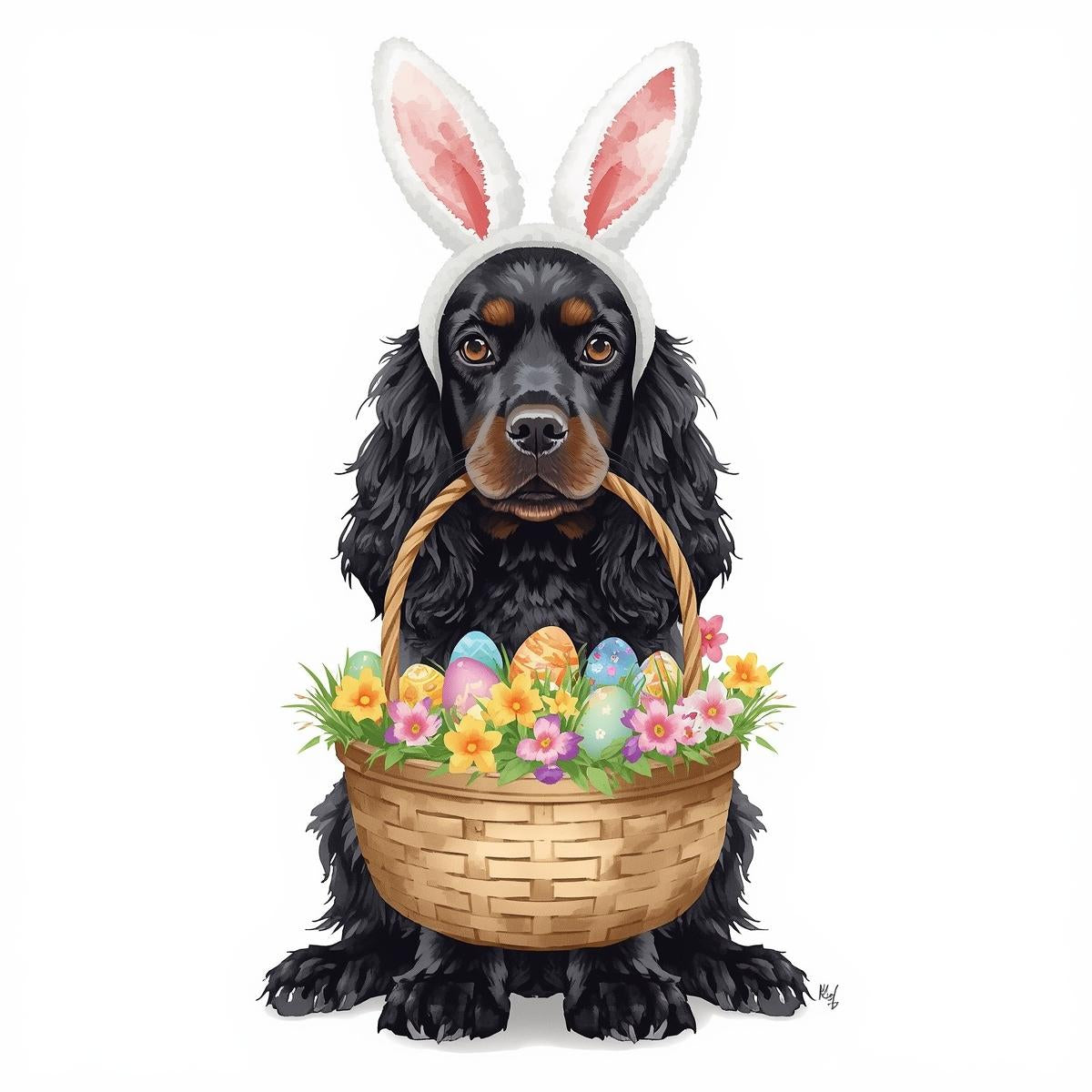 Ostern Grusskarte mit Hunde Motive